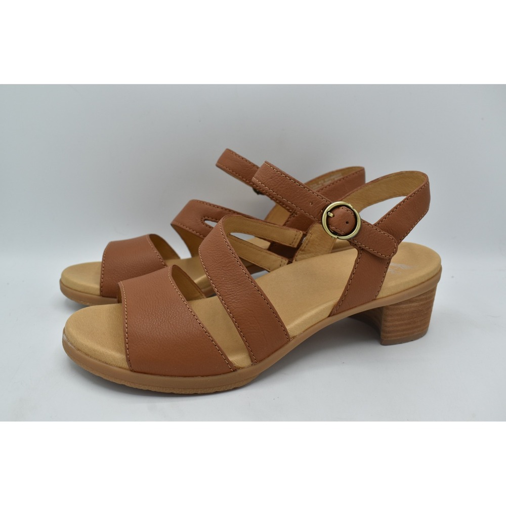 Dansko Women EU 40 US 9.5-10 Tansy Luggage Brown Leather Strappy Open Toe Sandal